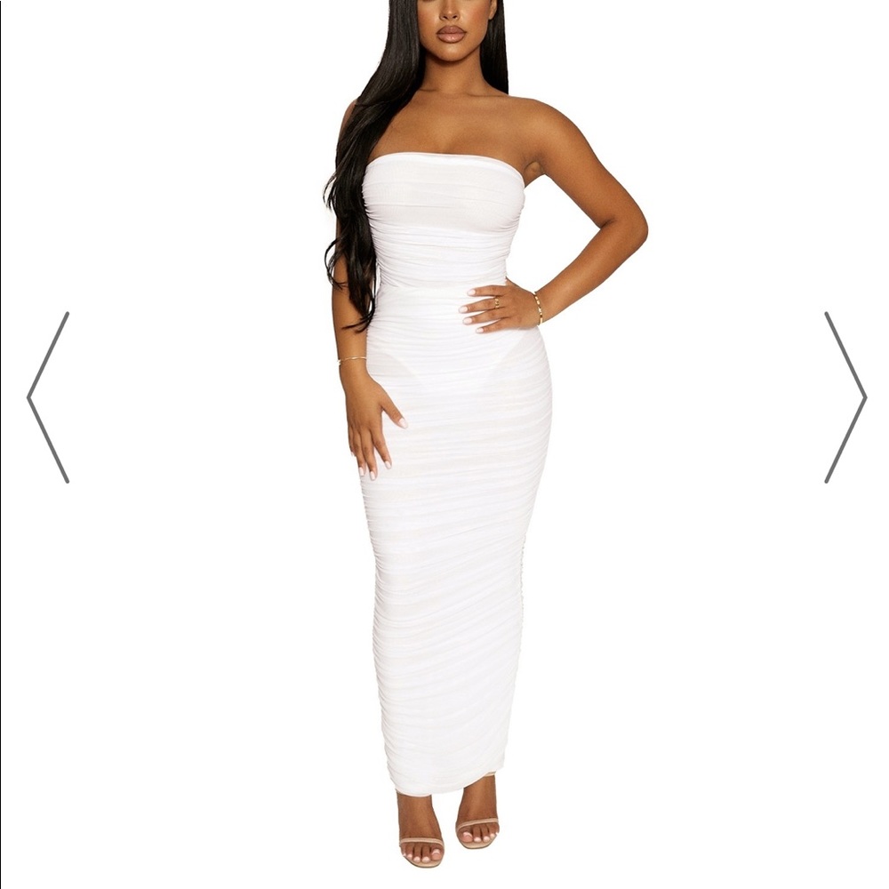 Naked wardrobe mesh strapless dress size XS